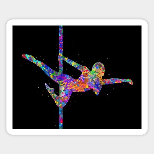 Pole dance watercolor Magnet by Yahya Art